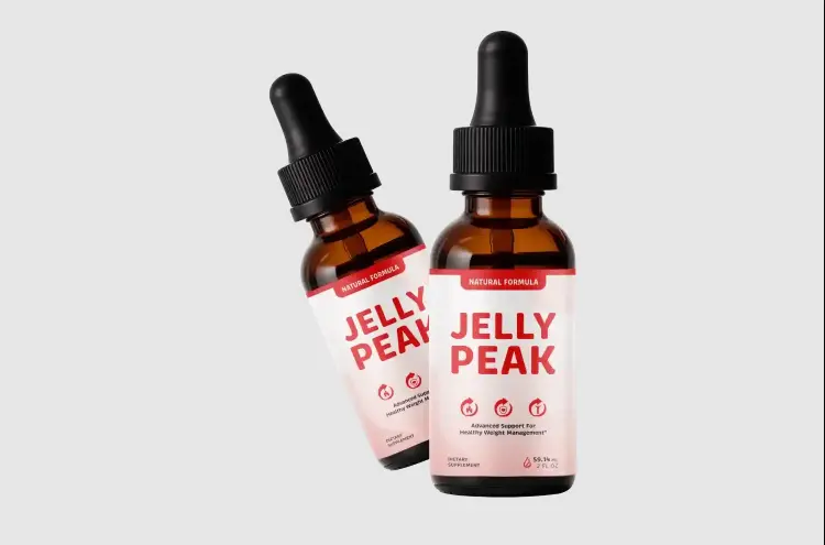 Two Jelly Peak natural formula dropper bottles